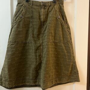 Anthropologie Olive Midi Skirt